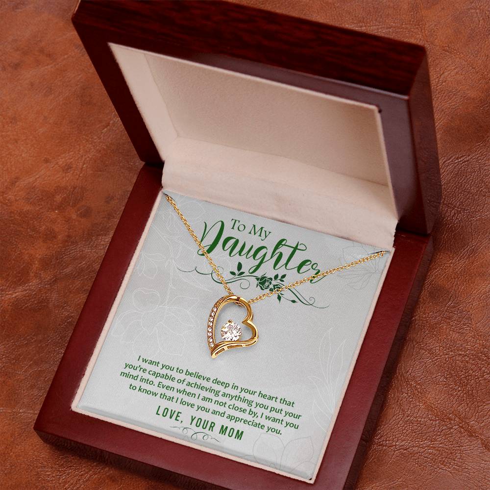 Heart Necklace - With Message Card For Daughter | For Gift
