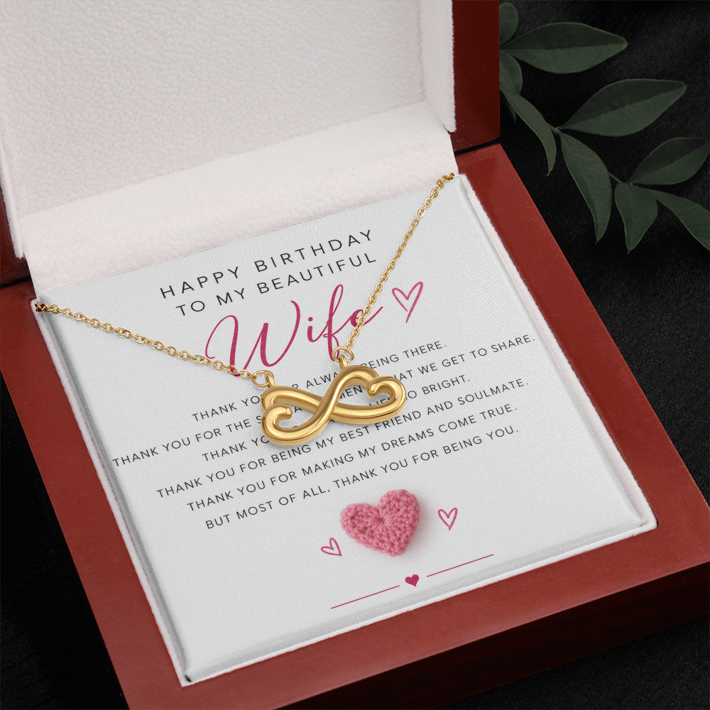 Birthday Necklace for Wife – Alluring Beauty Crystal Pendant with Message Card