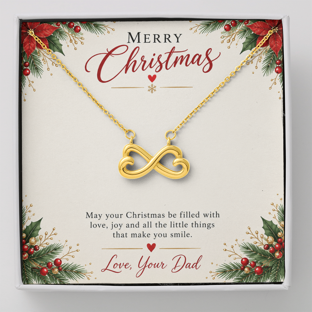 To My Daughter Christmas Gift from Dad – Endless Love Infinity Heart Necklace