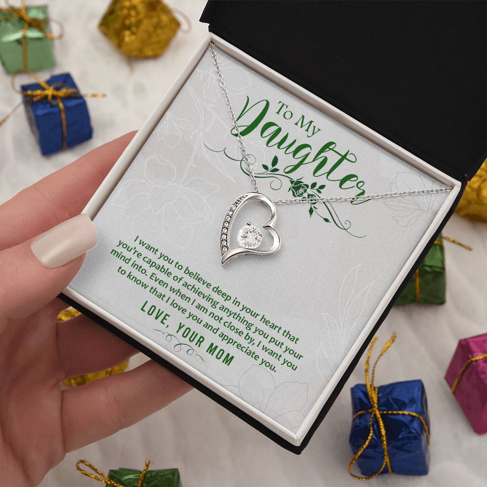 Heart Necklace - With Message Card For Daughter | For Gift