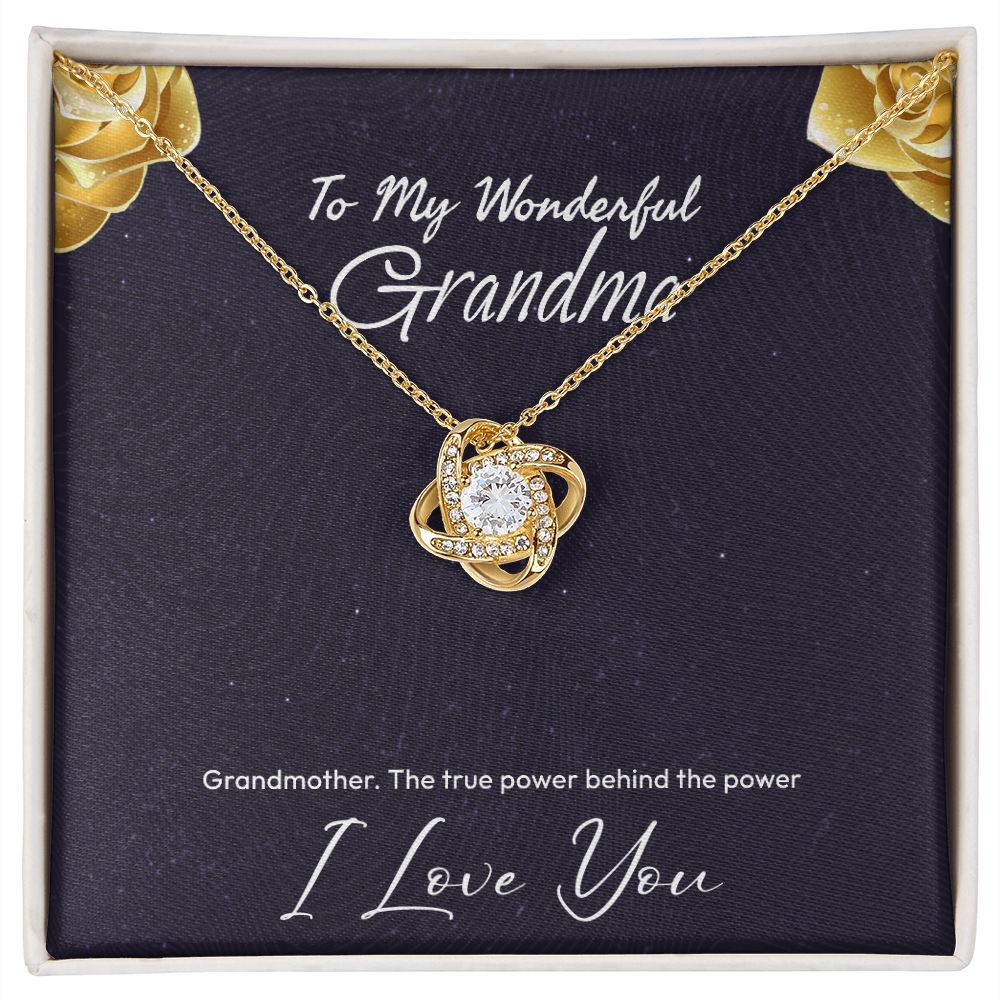 Love Knot Necklace with White/Yellow Gold and zirconia stone