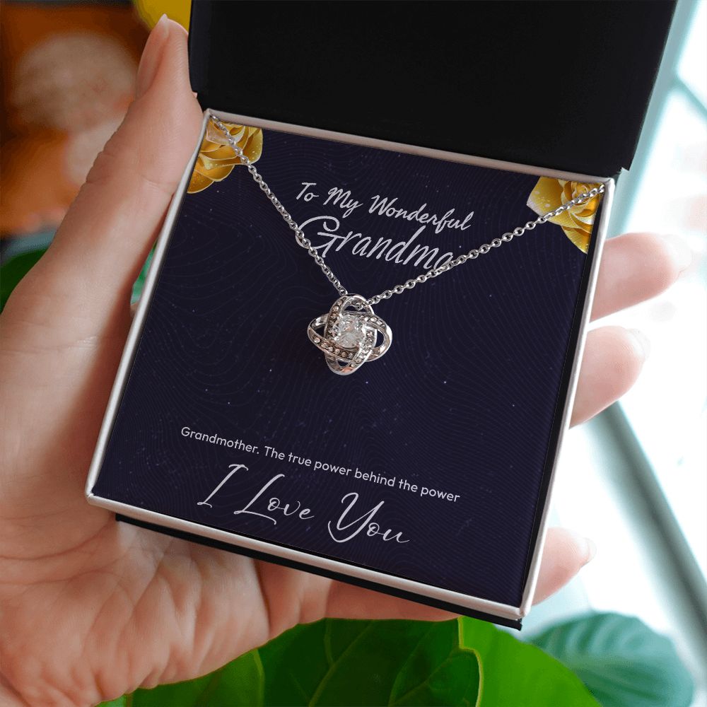 Love Knot Necklace with White/Yellow Gold and zirconia stone