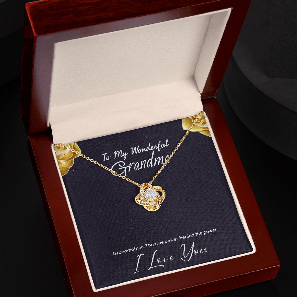 Love Knot Necklace with White/Yellow Gold and zirconia stone