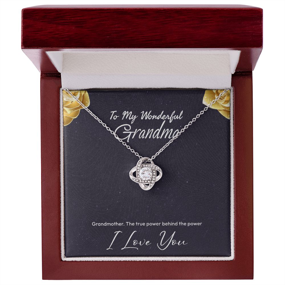 Love Knot Necklace with White/Yellow Gold and zirconia stone