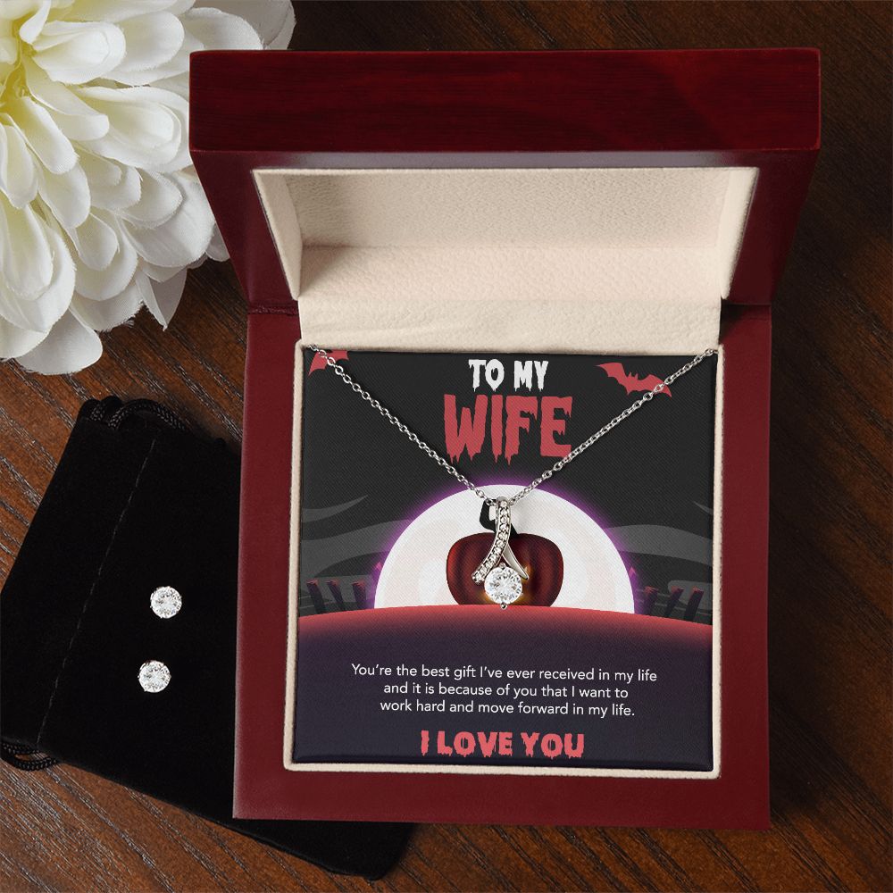 Alluring Beauty Necklace & CZ Earrings - For Her