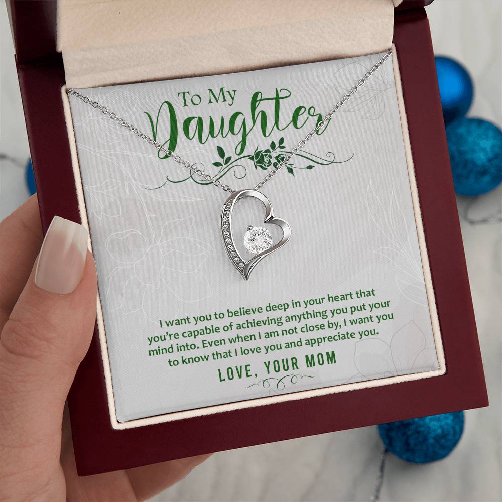 Heart Necklace - With Message Card For Daughter | For Gift