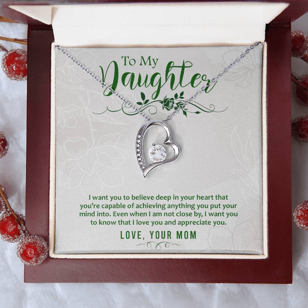 Heart Necklace - With Message Card For Daughter | For Gift