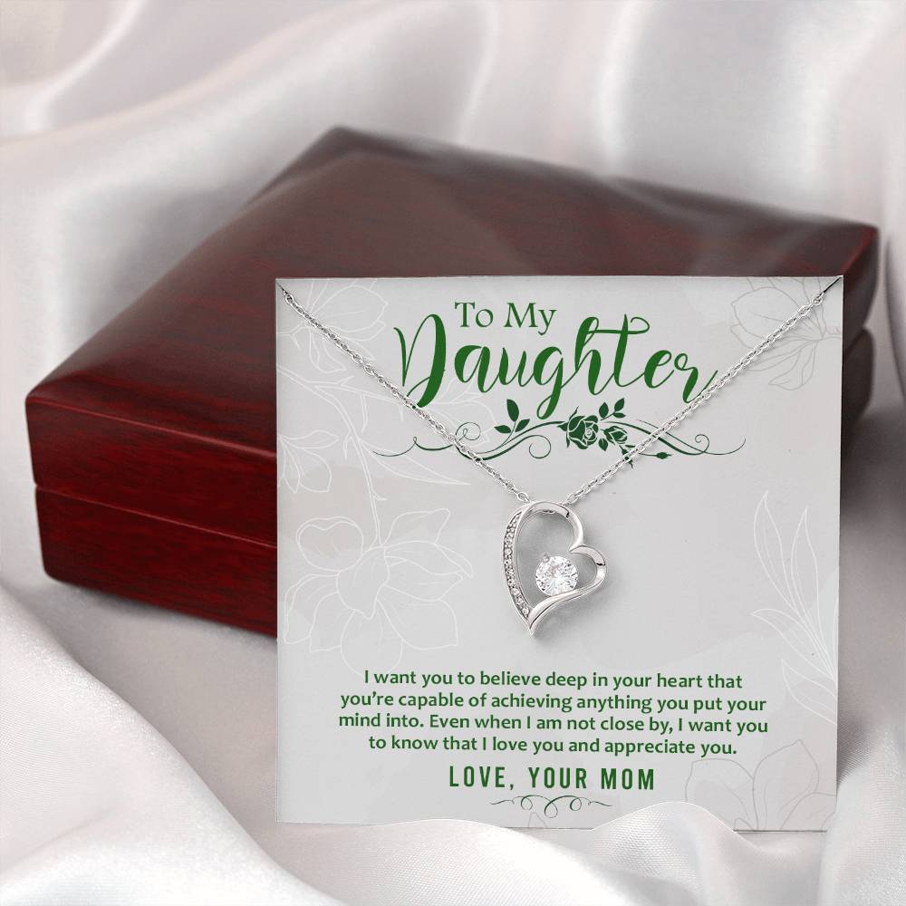 Heart Necklace - With Message Card For Daughter | For Gift