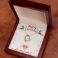 To My Mom from Daughter Christmas Gift – Forever Love Heart Necklace with Crystal