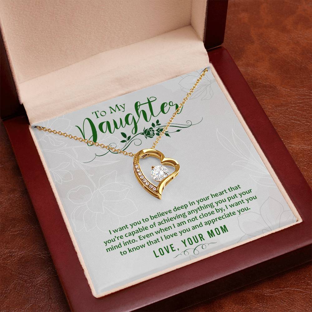 Heart Necklace - With Message Card For Daughter | For Gift