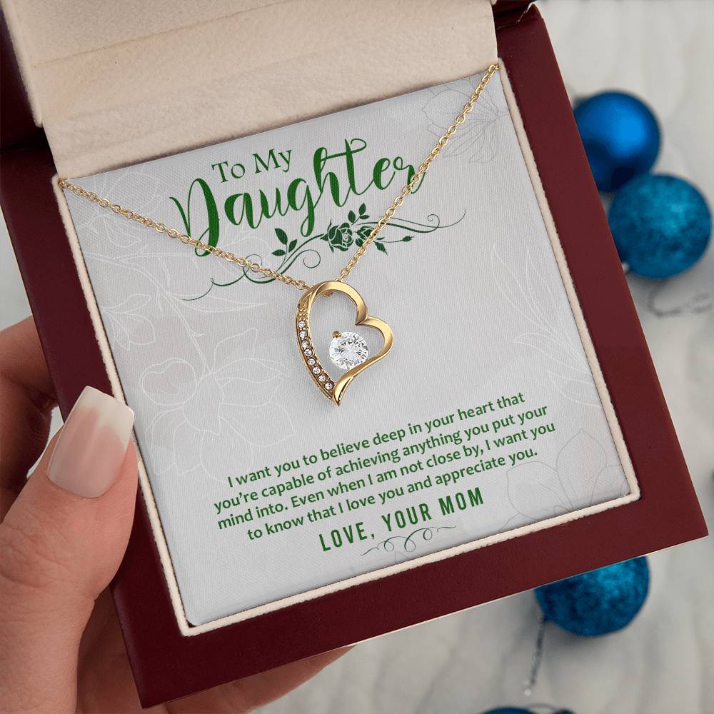 Heart Necklace - With Message Card For Daughter | For Gift