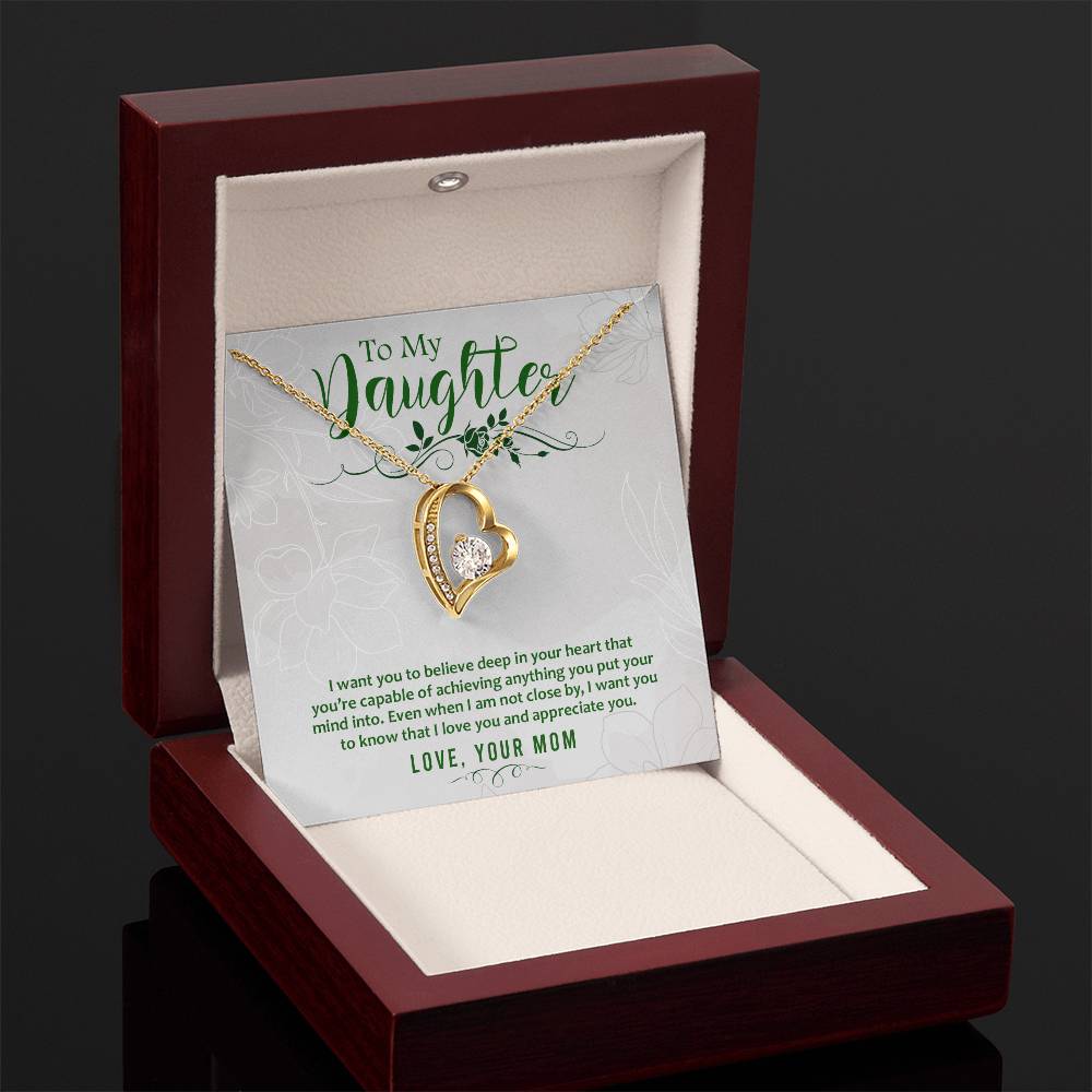 Heart Necklace - With Message Card For Daughter | For Gift