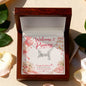 New Mom Gift for Baby Girl – Love Script Necklace with Welcome Little Princess Card