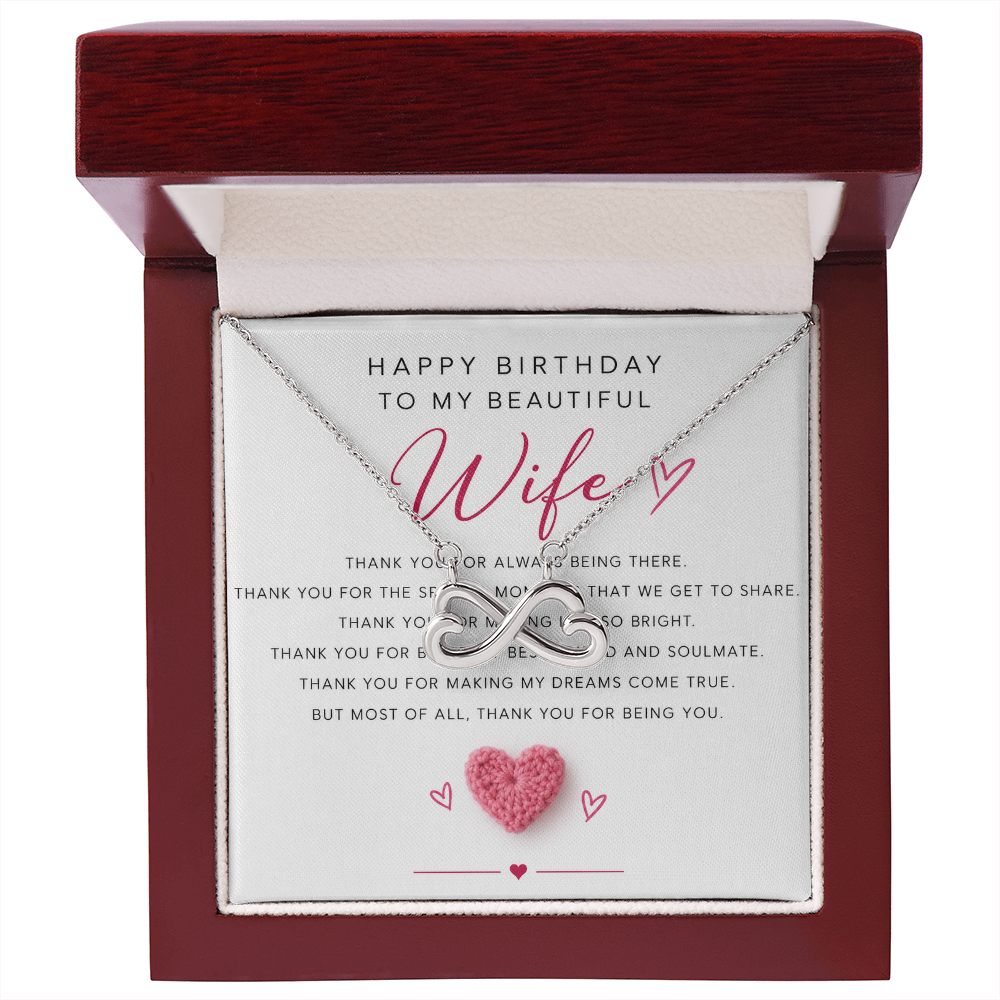 Birthday Necklace for Wife – Alluring Beauty Crystal Pendant with Message Card