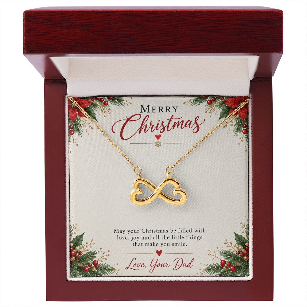 To My Daughter Christmas Gift from Dad – Endless Love Infinity Heart Necklace