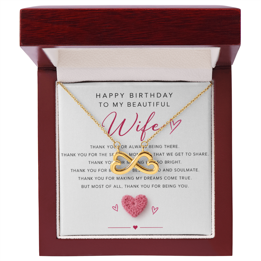 Birthday Necklace for Wife – Alluring Beauty Crystal Pendant with Message Card