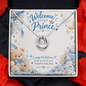 New Mom Gift for Baby Boy – Lucky In Love Necklace with Congratulations Message Card