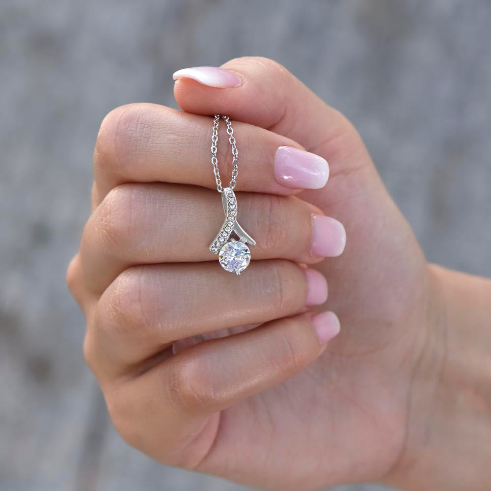 Birthday Necklace for Girlfriend – Alluring Beauty Crystal Pendant with Message Card