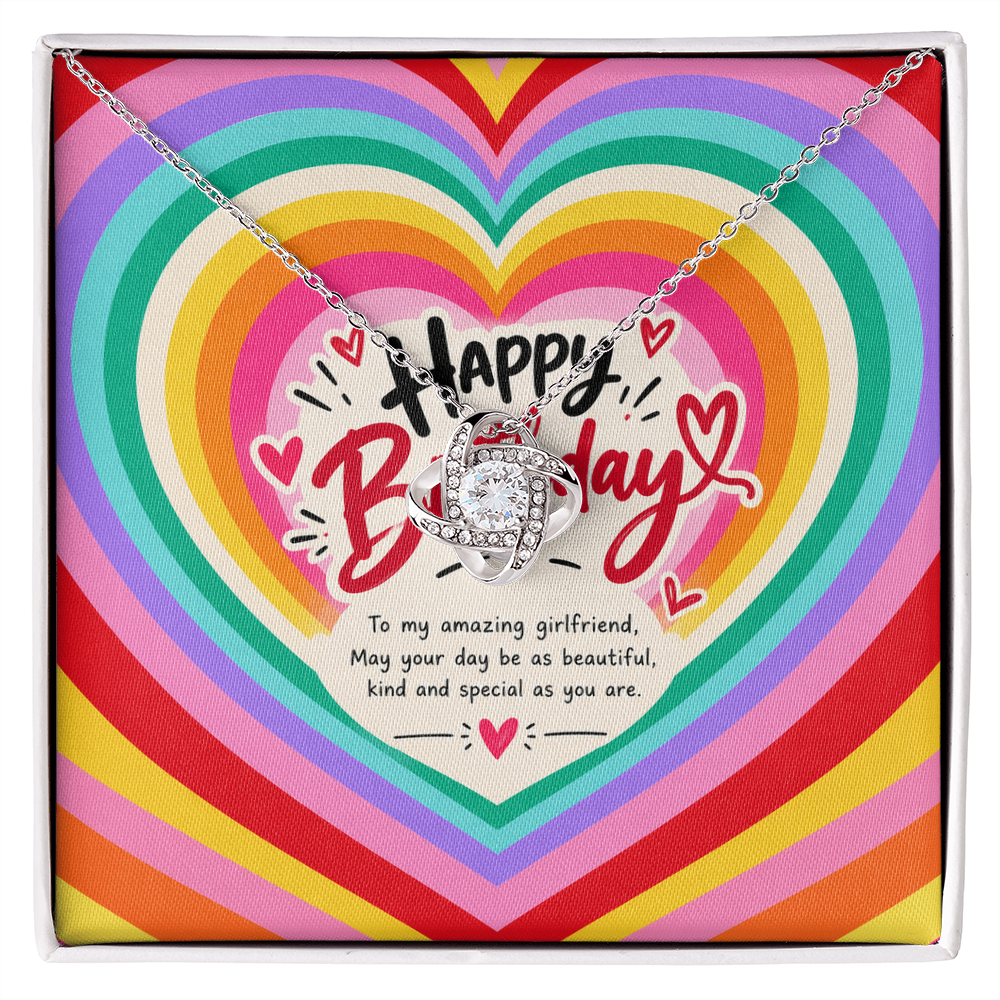 Happy Birthday Gift for Girlfriend – Love Knot Necklace with Message Card