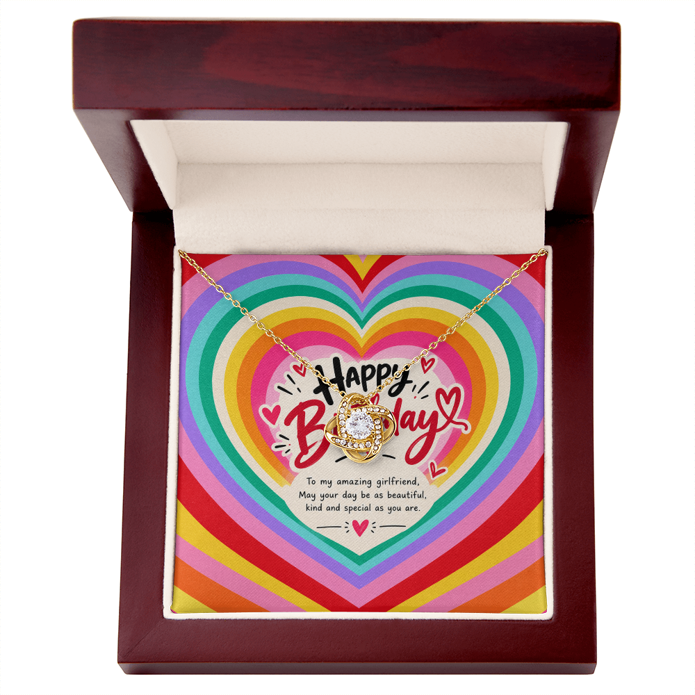 Happy Birthday Gift for Girlfriend – Love Knot Necklace with Message Card