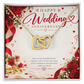 Wedding Anniversary Gift for Her – Interlocking Hearts Necklace with Message Card