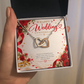 Wedding Anniversary Gift for Her – Interlocking Hearts Necklace with Message Card