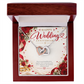 Wedding Anniversary Gift for Her – Interlocking Hearts Necklace with Message Card