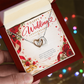 Wedding Anniversary Gift for Her – Interlocking Hearts Necklace with Message Card
