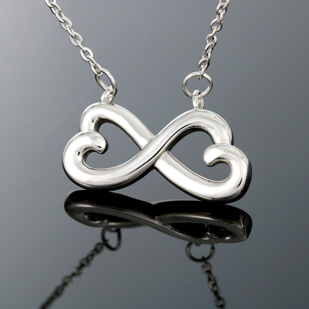 To My Daughter Christmas Gift from Dad – Endless Love Infinity Heart Necklace