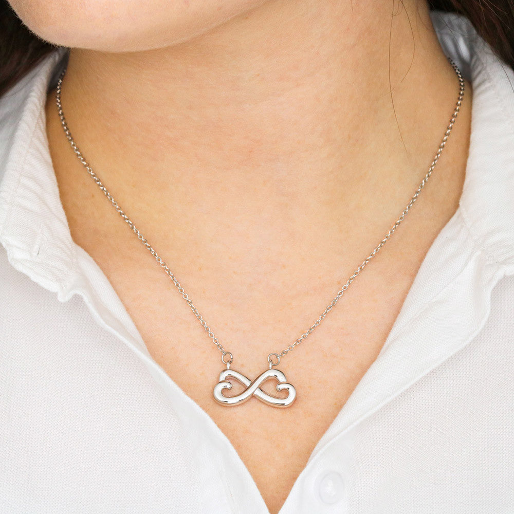 To My Daughter Christmas Gift from Dad – Endless Love Infinity Heart Necklace