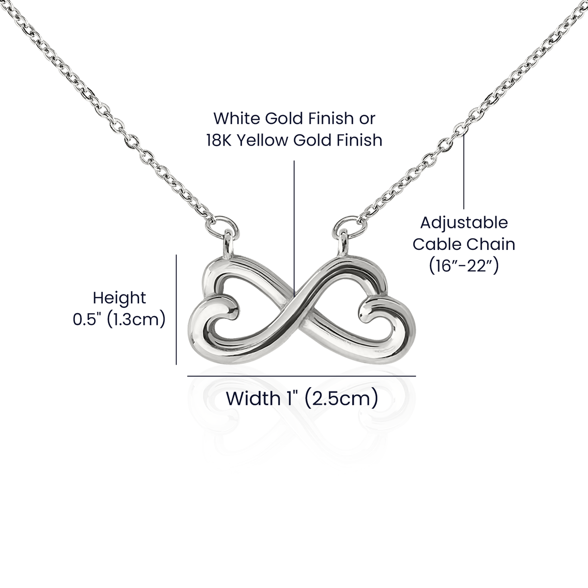 To My Daughter Christmas Gift from Dad – Endless Love Infinity Heart Necklace