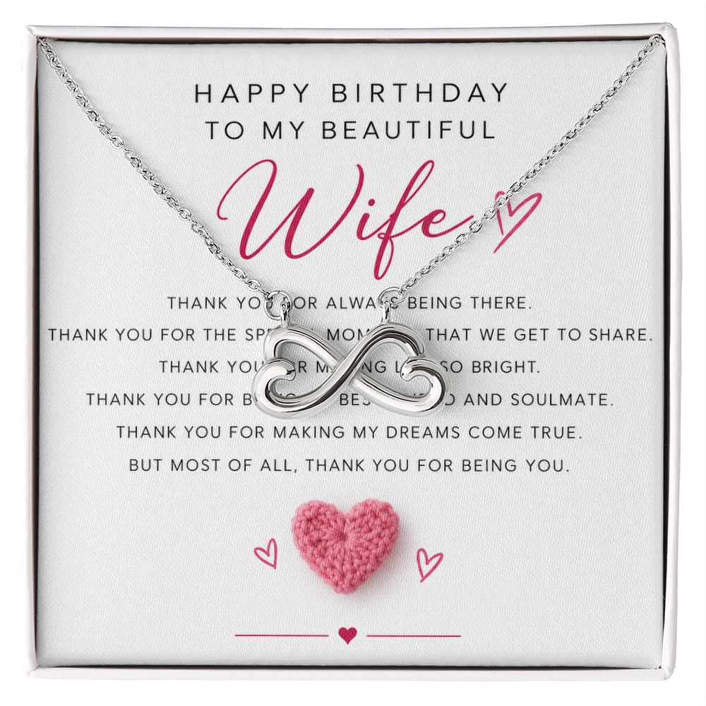 Birthday Necklace for Wife – Alluring Beauty Crystal Pendant with Message Card