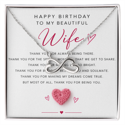Birthday Necklace for Wife – Alluring Beauty Crystal Pendant with Message Card