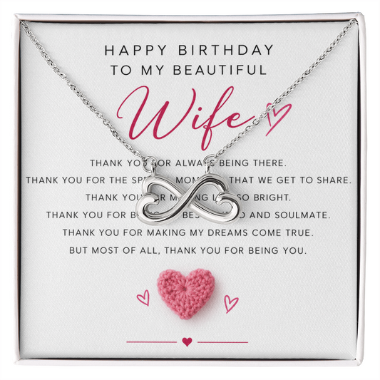 Birthday Necklace for Wife – Alluring Beauty Crystal Pendant with Message Card