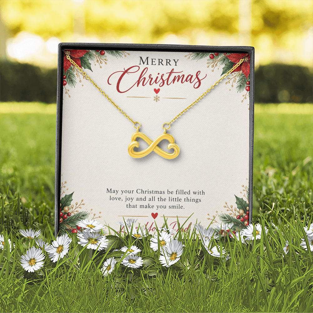To My Daughter Christmas Gift from Dad – Endless Love Infinity Heart Necklace