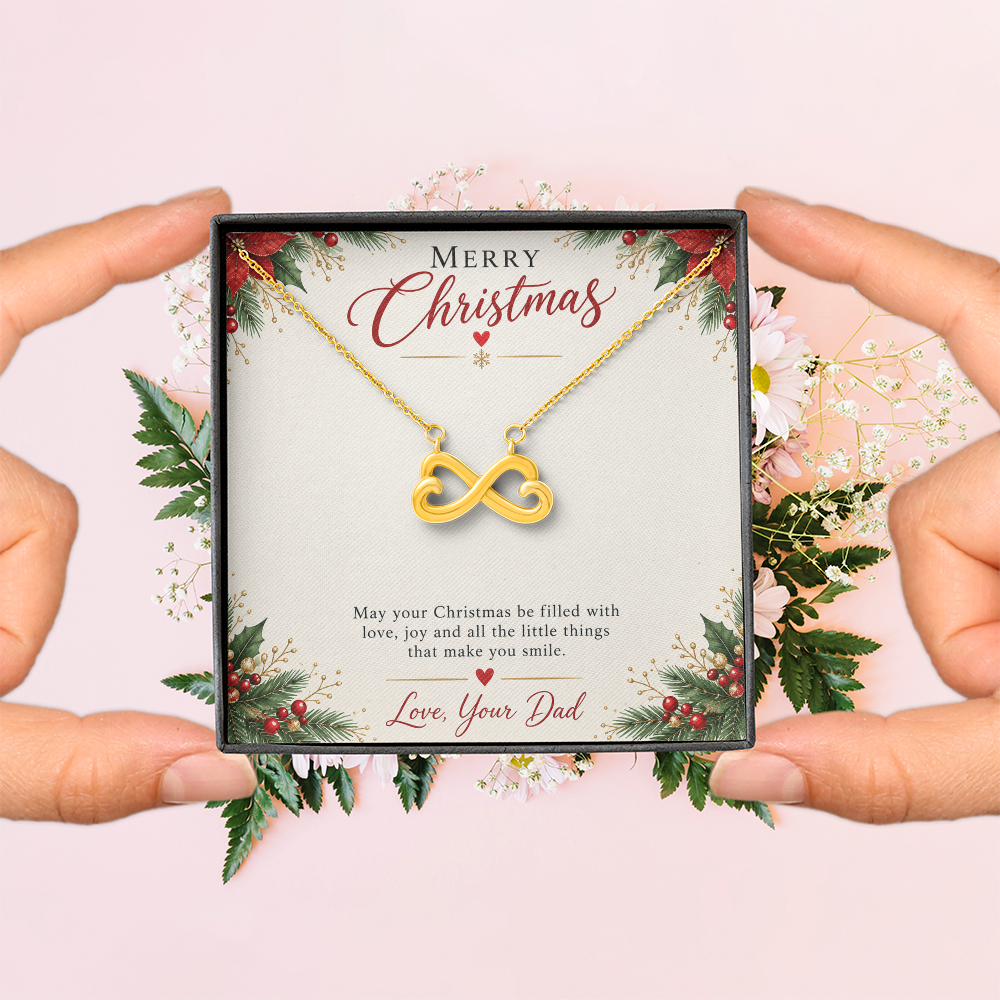 To My Daughter Christmas Gift from Dad – Endless Love Infinity Heart Necklace