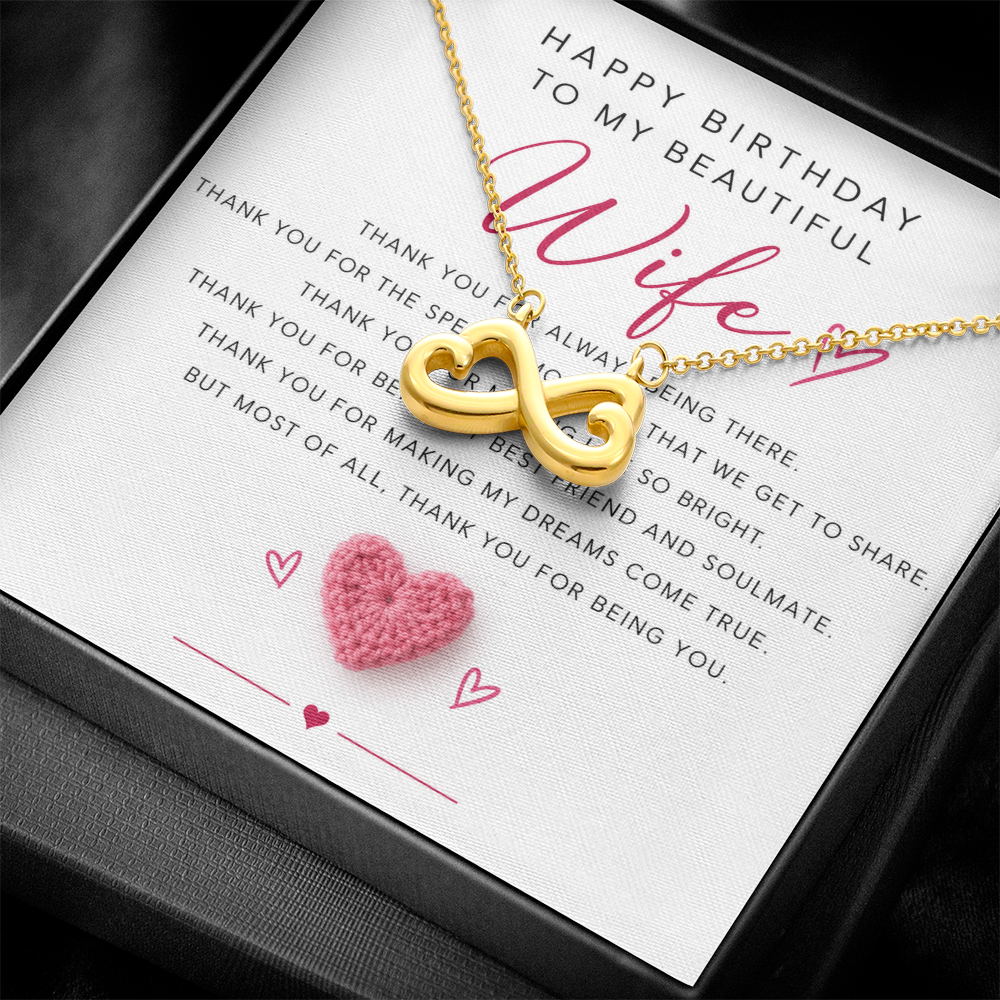 Birthday Necklace for Wife – Alluring Beauty Crystal Pendant with Message Card