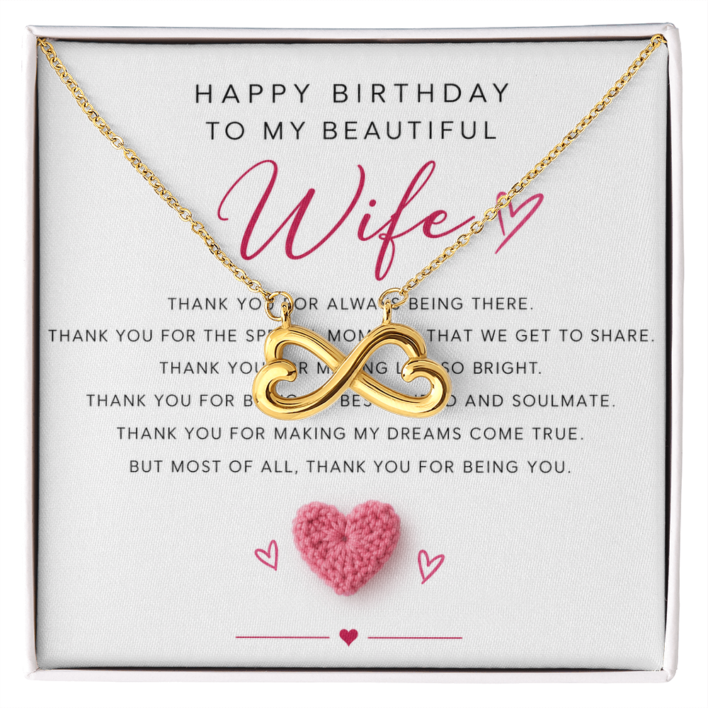 Birthday Necklace for Wife – Alluring Beauty Crystal Pendant with Message Card