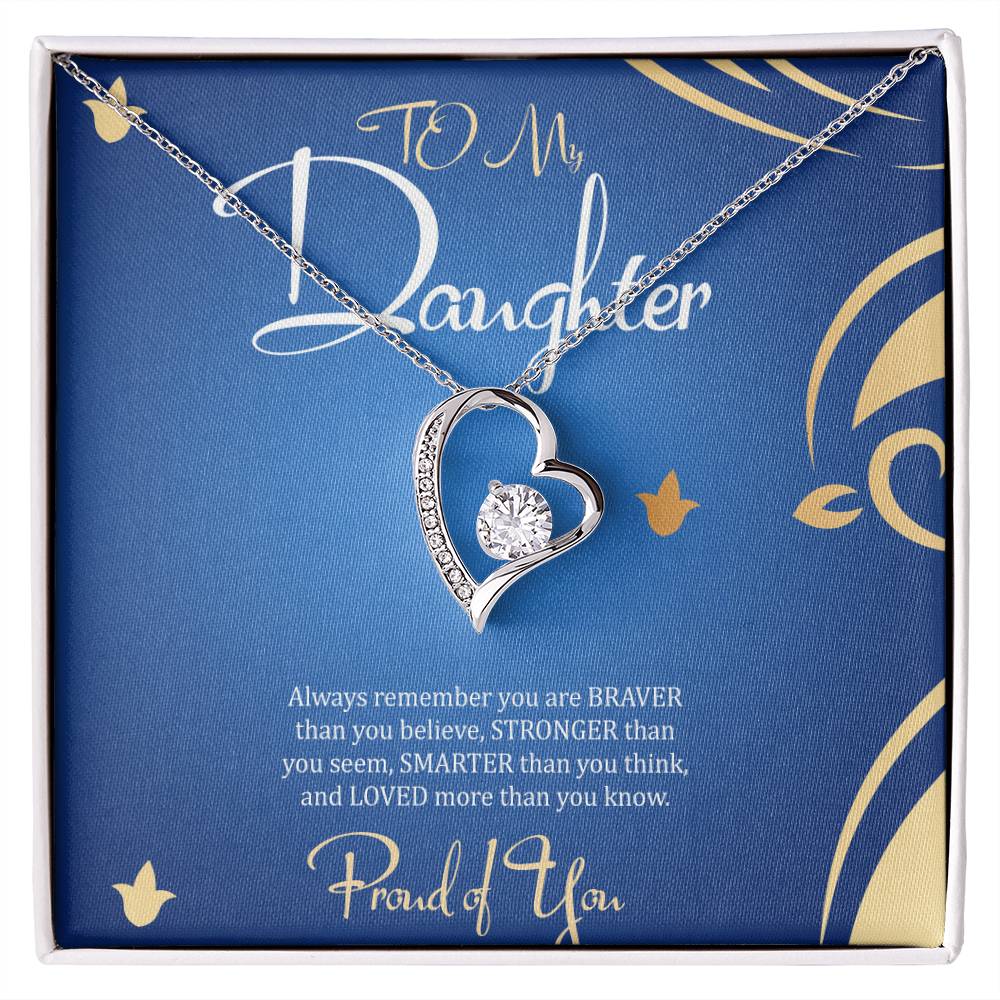 To My Beautiful Daughter- Forever Love Necklace Gift