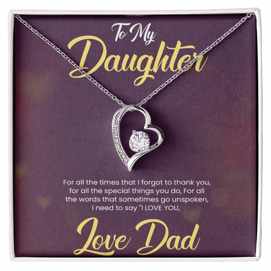 Love Always Necklace for  Daughter |  Gift from Dad | Birthday Gift