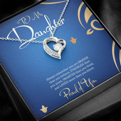 To My Beautiful Daughter- Forever Love Necklace Gift