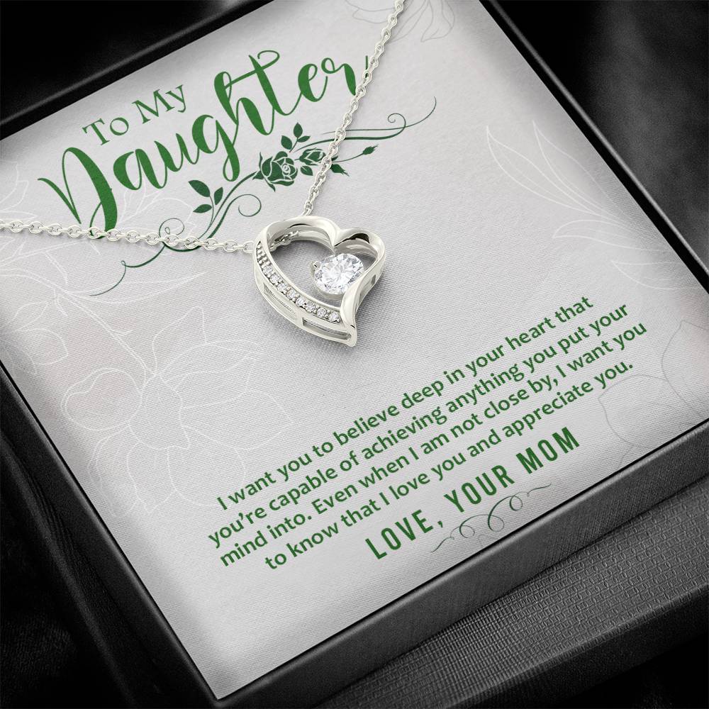 Heart Necklace - With Message Card For Daughter | For Gift