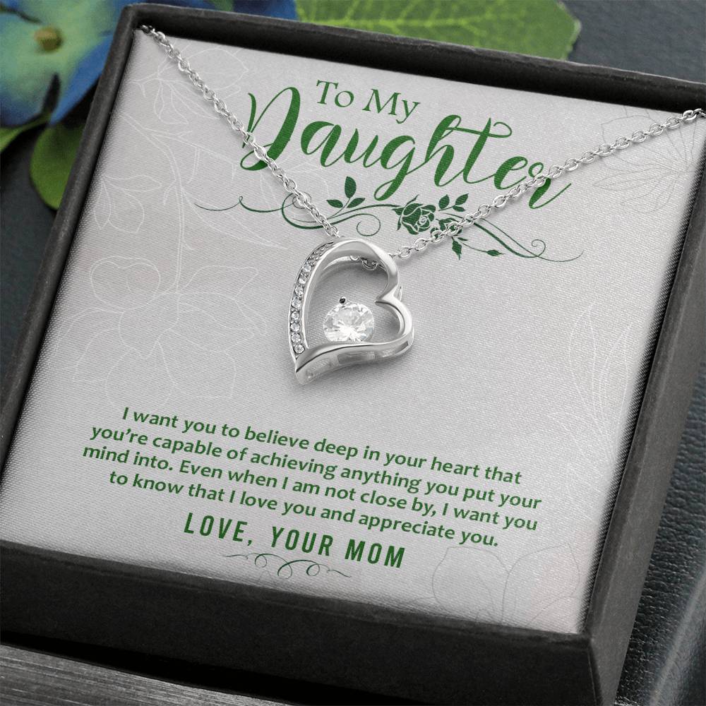 Heart Necklace - With Message Card For Daughter | For Gift