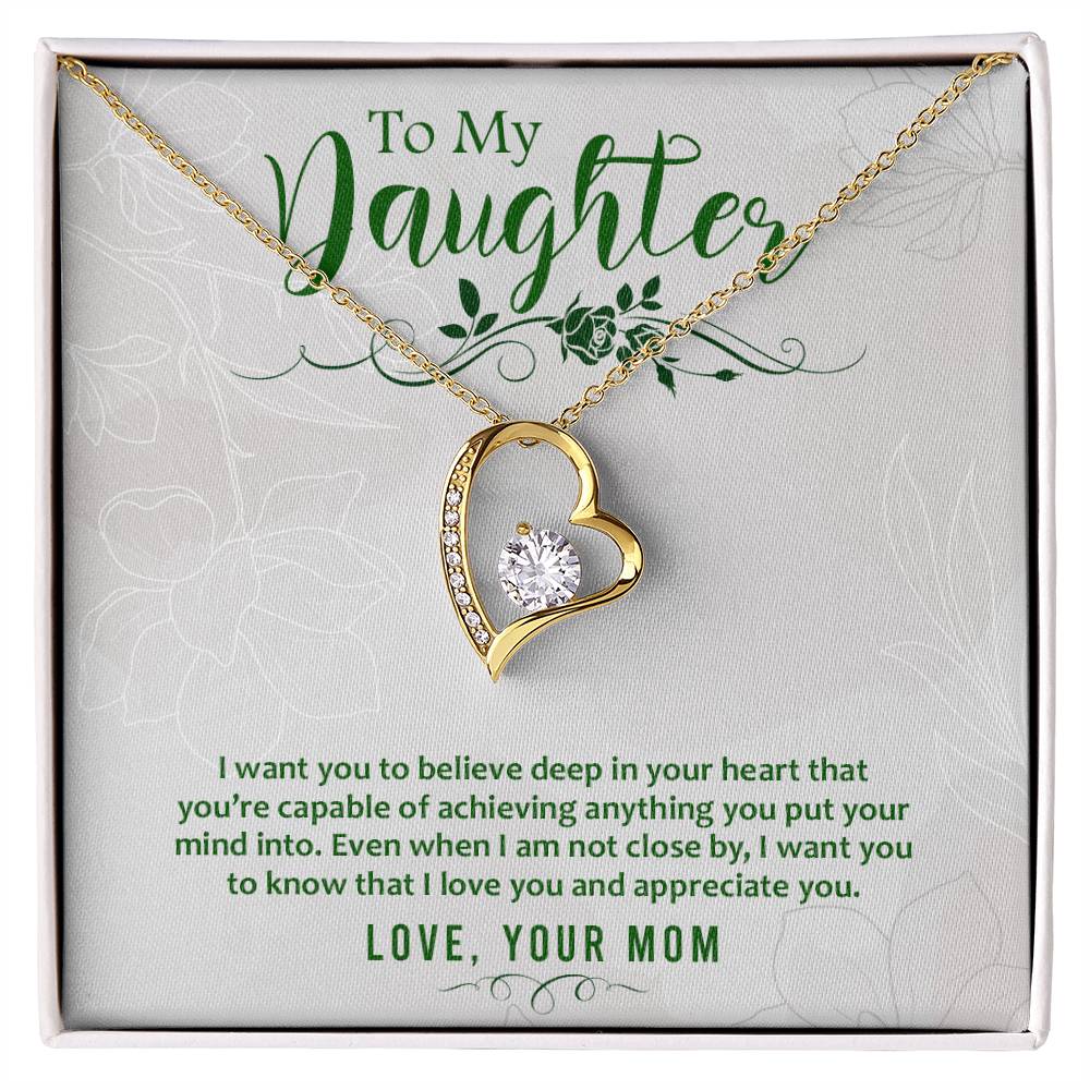 Heart Necklace - With Message Card For Daughter | For Gift