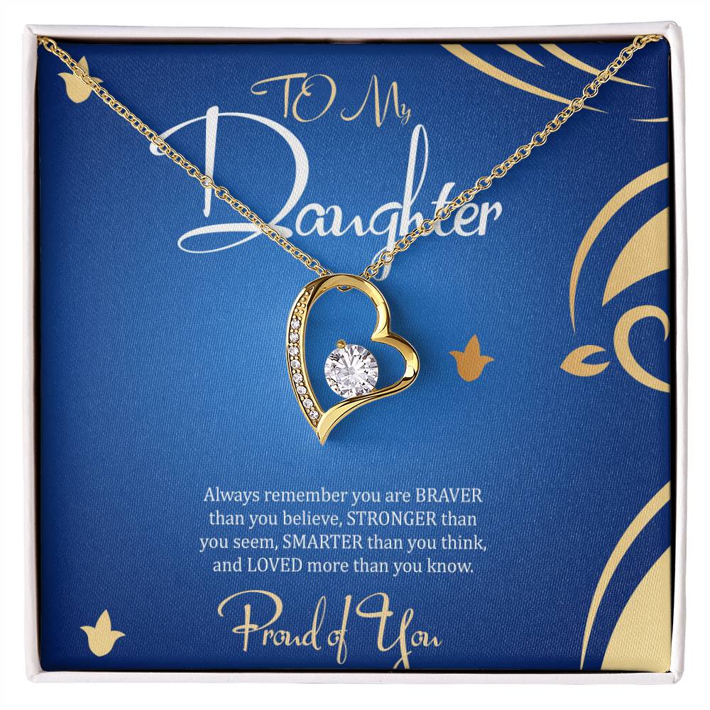 To My Beautiful Daughter- Forever Love Necklace Gift