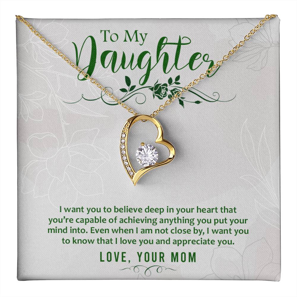 Heart Necklace - With Message Card For Daughter | For Gift