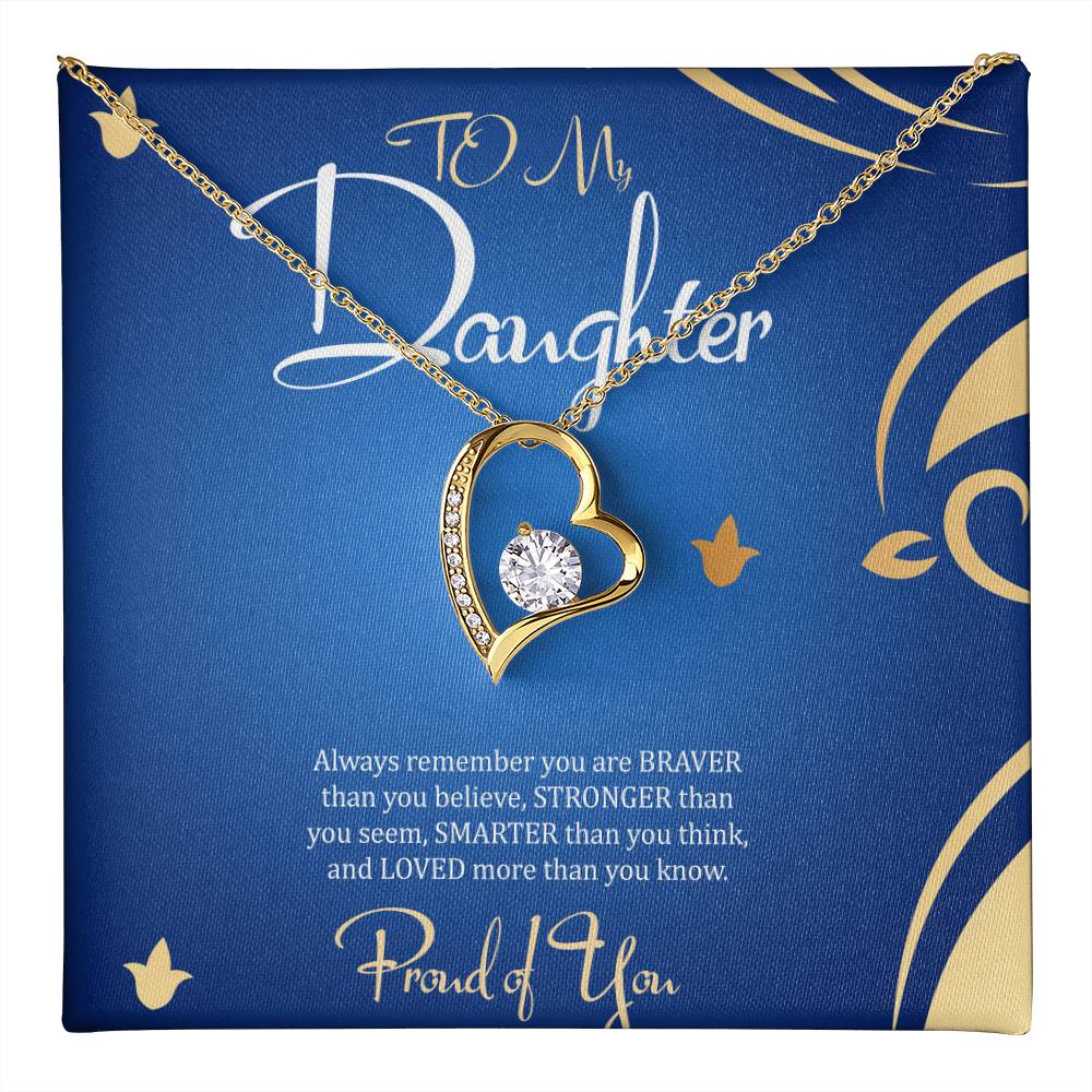 To My Beautiful Daughter- Forever Love Necklace Gift