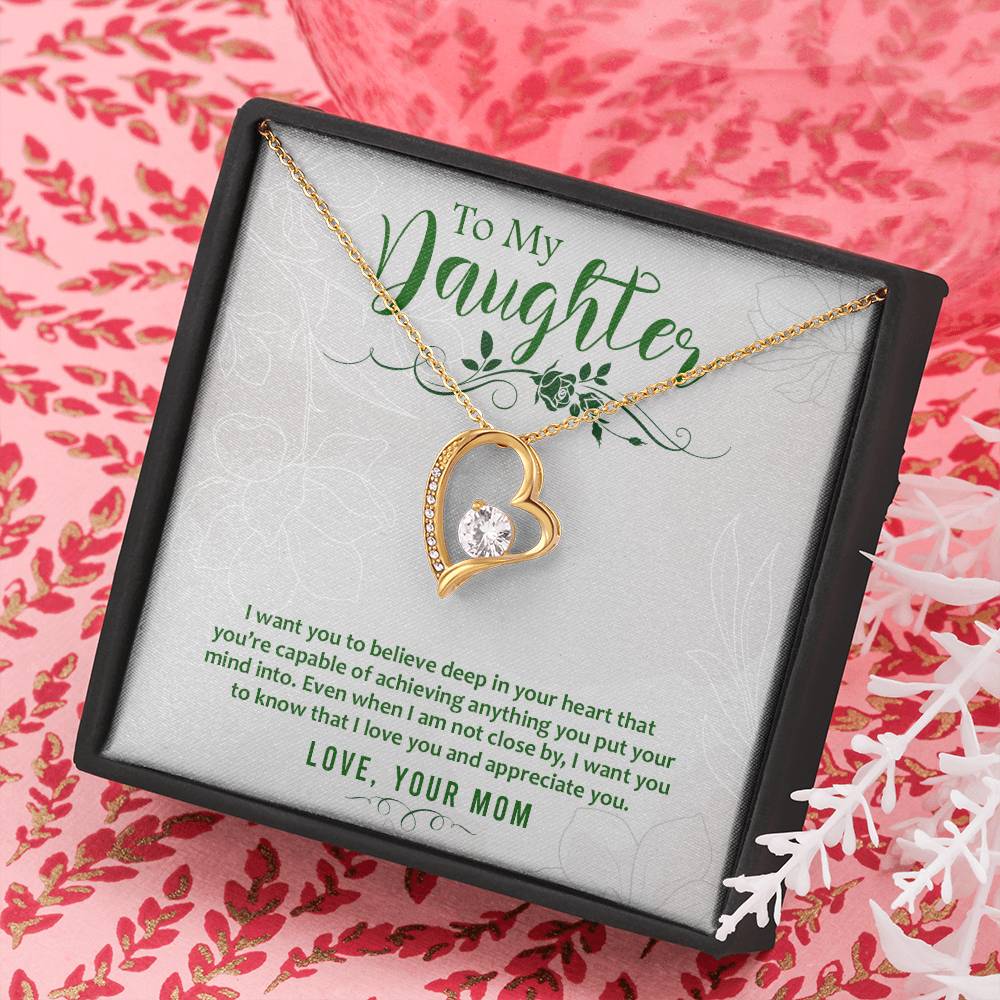 Heart Necklace - With Message Card For Daughter | For Gift