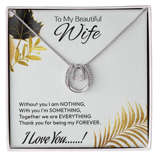 In-Love Necklace (White Gold over Stainless with Zirconia Crystal)