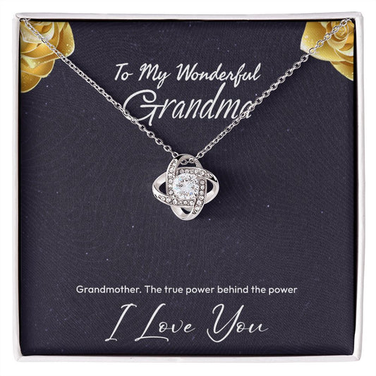 Love Knot Necklace with White/Yellow Gold and zirconia stone